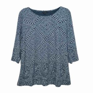 Lucky Brand Paisley Tunic Top Size 1X